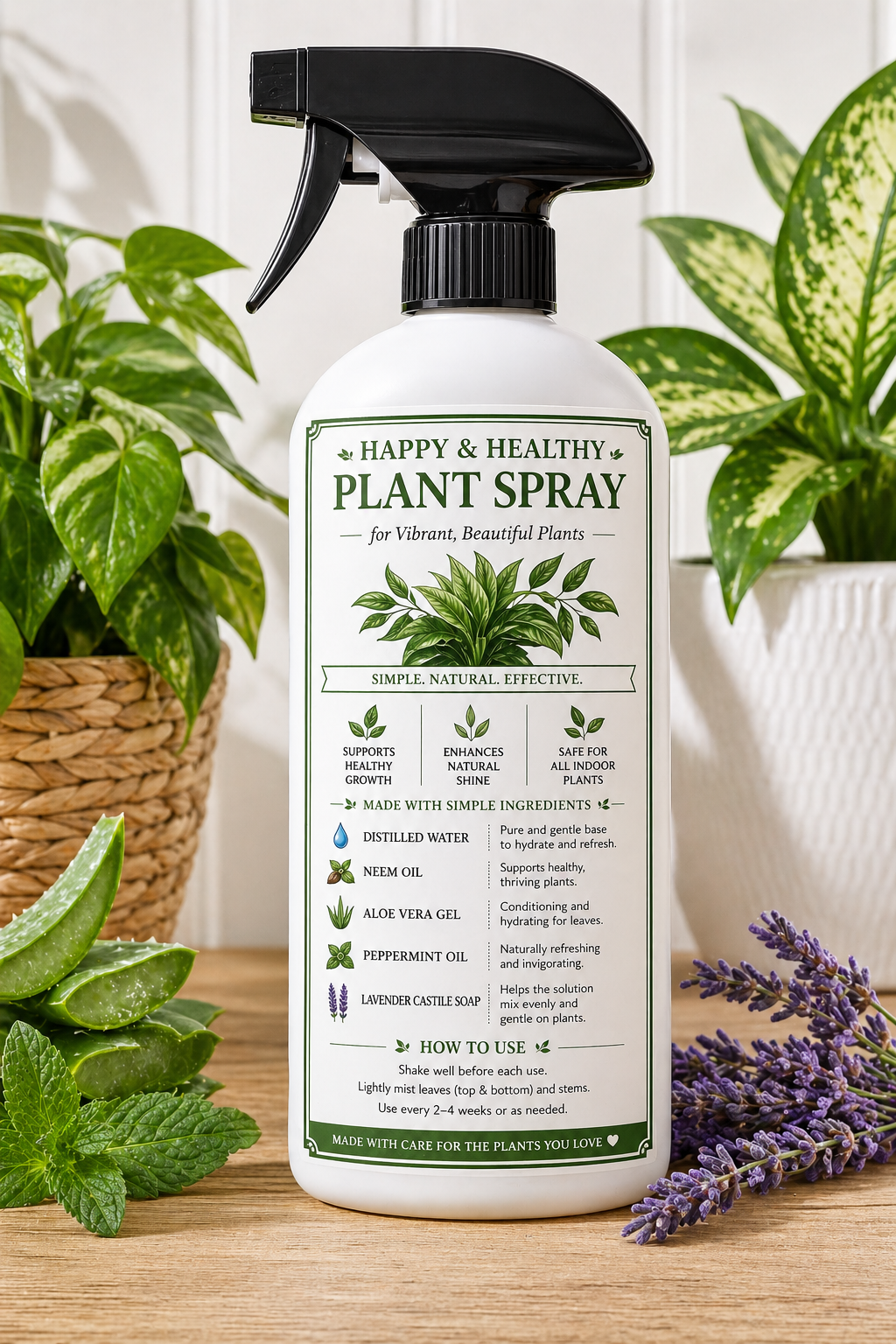 Natural Plant Leaf Shine Spray, Dust Remover Mist with Microfiber Glove (8 FL OZ)