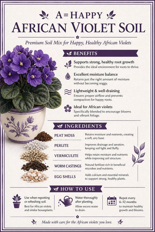 11oz (1.25 Quarts) Happy African Violet Soil Mix for Happy, Healthy African Violets or other moisture loving house plants