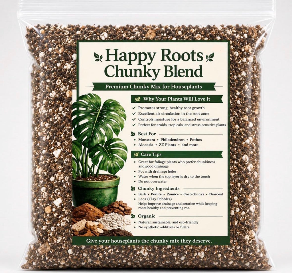 Happy Roots Chunky Blend Potting Mix Premium Homemade Soil for Houseplants Fast-Draining Tropical Plant