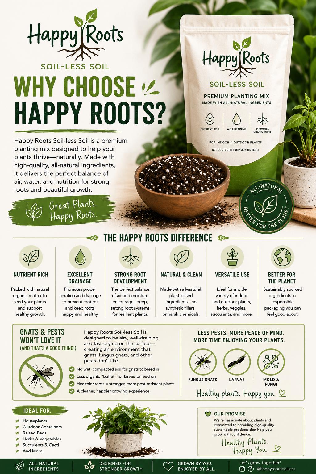 Happy Roots Chunky Blend Potting Mix Premium Homemade Soil for Houseplants Fast-Draining Tropical Plant